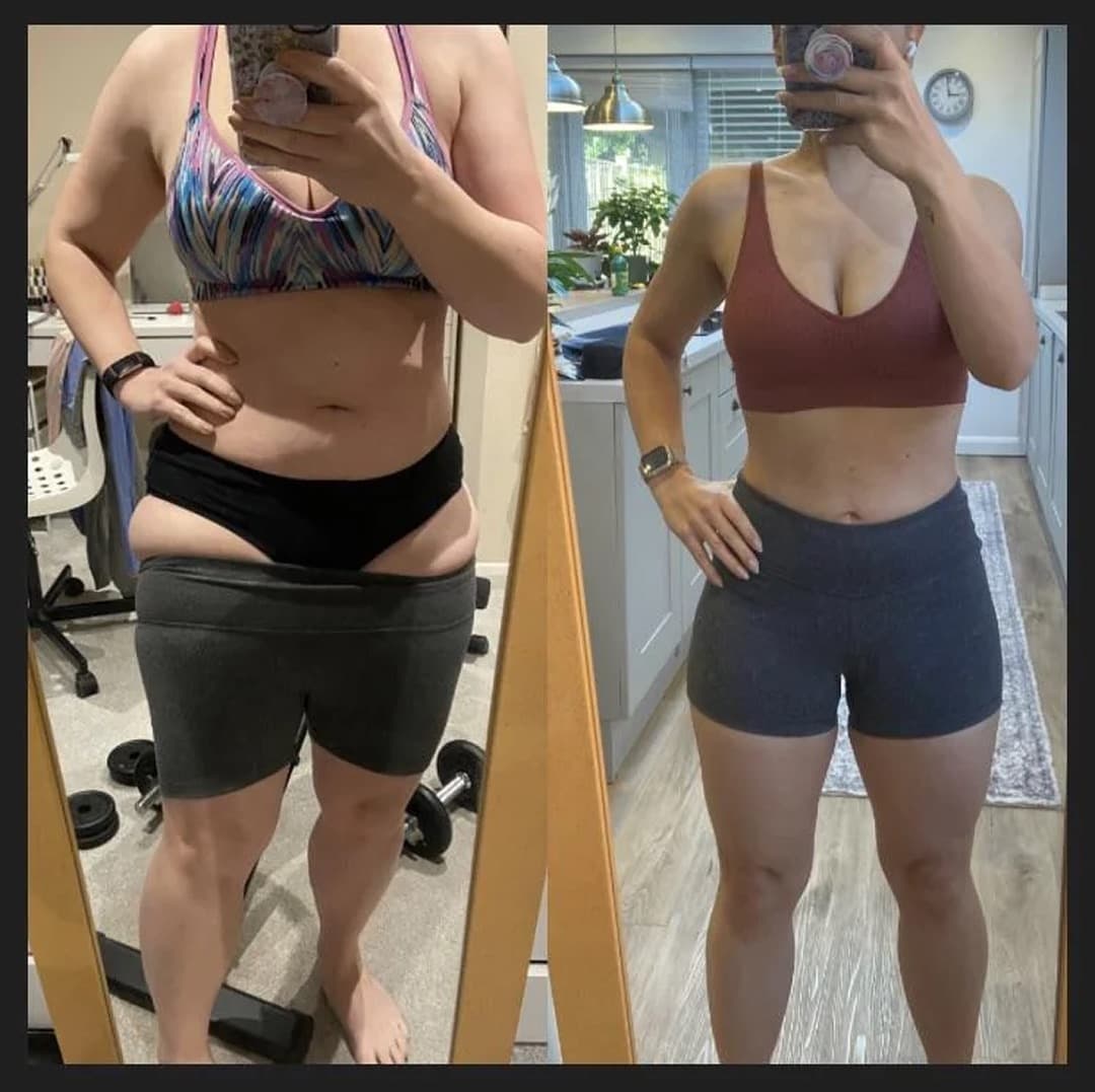 Permissioned progress photo showing visible change over time.